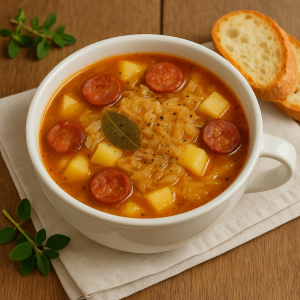 Sour Cabbage Soup with Sausage