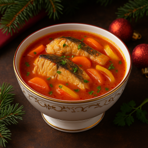 Sviatočná Kapria Soup with Paradajkovým Základom