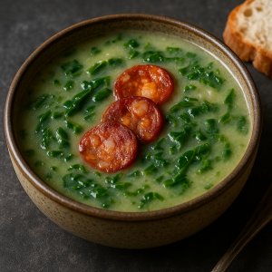 Kelová Soup with Cesnakovou Sausage (caldo Verde)
