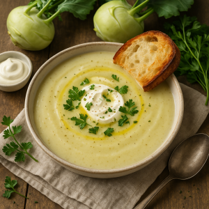 Kalerábová Soup with Cream and Vňaťou
