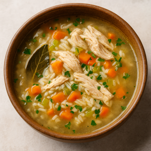 Chicken Ryžová Soup from Bakedho Mäsa