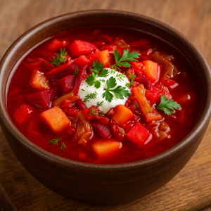 Vegetariánsky boršč s cviklou a kapustou