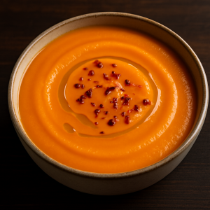 Creamy Tekvicová Soup with Red Lentils and Kari