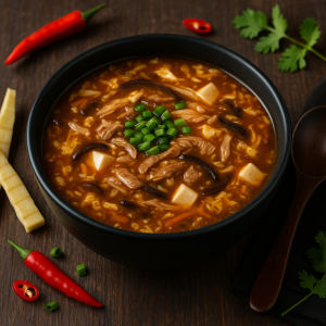 Quick Ostrosour Soup with Tofu, Mushrooms and Vajíčkom