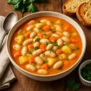 Delicious Fazuľová Soup with Bielou Beans