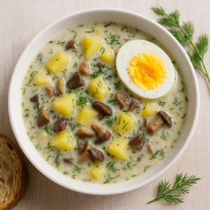 Quick Kulajda with Dill, Mushrooms and Vajíčkom