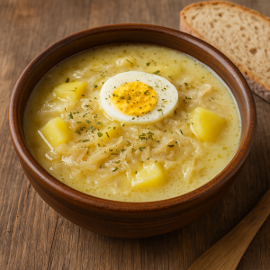 Valašská Kyselica with Potatoes, Vajíčkami and Cream