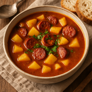 Potato with Sausage and Smoked Pepper