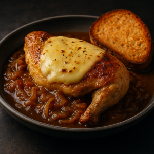 Chicken Mäso with Cibuľovou Omáčkou and Ementálom À La Cibuľačka