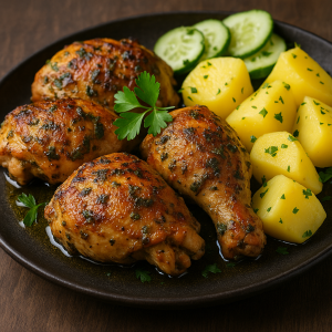 Baked Chicken Stehná with Garlic and Čerstvými Herbs