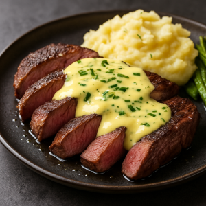 Rump steak s béarnaise omáčkou a estragónom