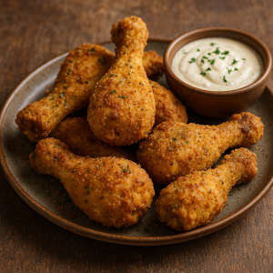 Chrumkavé Chicken Stehná V Bylinkovej Strúhanke