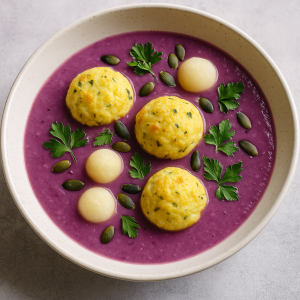 Cabbage with Cheese Dumplings and Apple