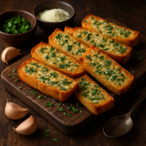 Chrumkavé cesnakové chlebíky s parmezánom