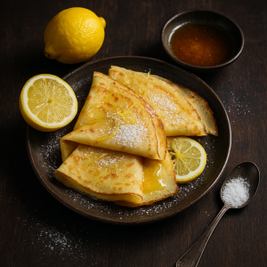 Svieže citrónové palacinky s hnedým maslom