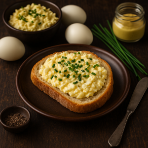 Klasická vajíčková nátierka s pažitkou a horčicou