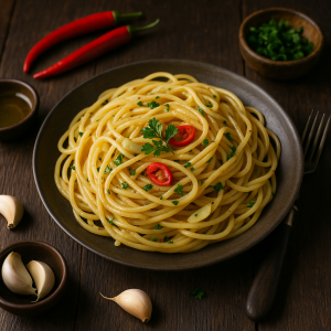 Špagety s cesnakom a čili – aglio olio v pikantnom šate