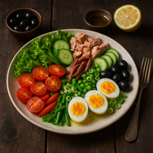 Niçoise šalát s tuniakom a vajíčkom