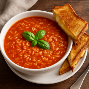 Quick Tomato with Rice and Grilovaným Toastom