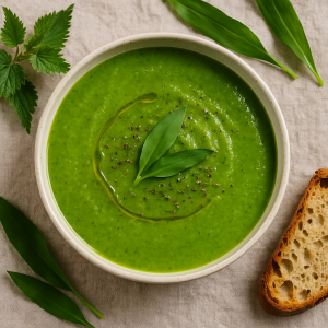 Bylinková Soup from Wild Garlic and Žihľavy